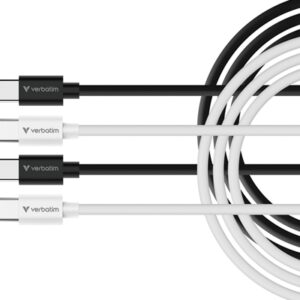 Verbatim Essentials Sync & Charge USB-C to C Cables (2 pack) Black & White