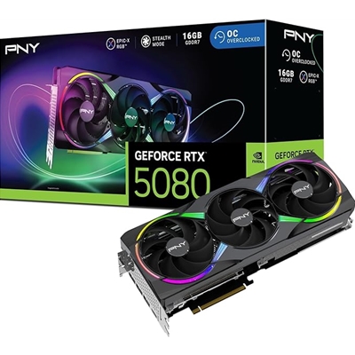 PNY NVIDIA GEFORCE RTX 5080 ARGB EPIC-X RGB OC 16GB