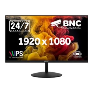 piXL 24-inch Full HD Energy Saving CCTV IPS Monitor for 24/7 use with BNC